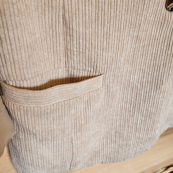 BLUE B ULTRA SOFT LIGHTWEIGHT TAN WIDE WALE CORDUROY BLAZER LINED MED LIKE NEW! - Picture 7 of 9